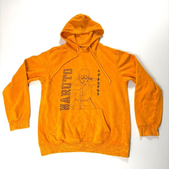 Other - Naruto Shippuden Hoodie Orange Sz M Anime Manga Sweatshirt 2007 Viz Media